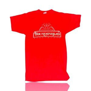 Arrowhead Vintage Fountainhead Apartments Red Graphic Tee Size M 80’s puff ink